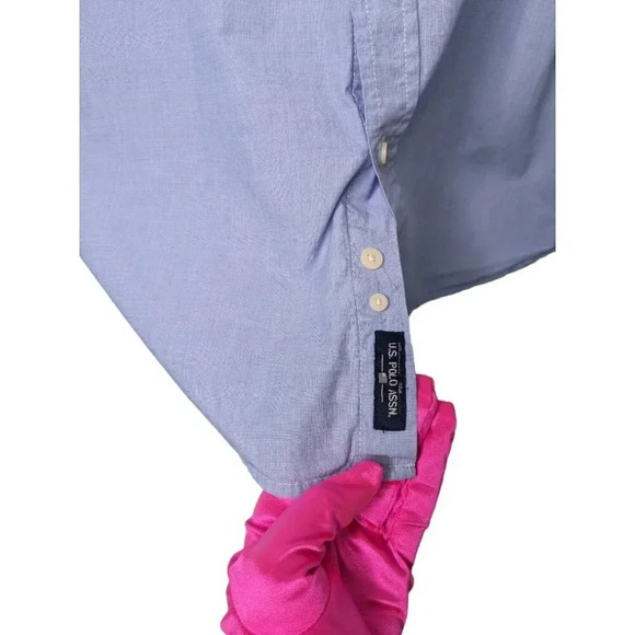 U.S. Polo Assn. Mens 100% Cotton Blue Button Down Long Sleeve Casual Shirt Sz XL - Picture 5 of 16
